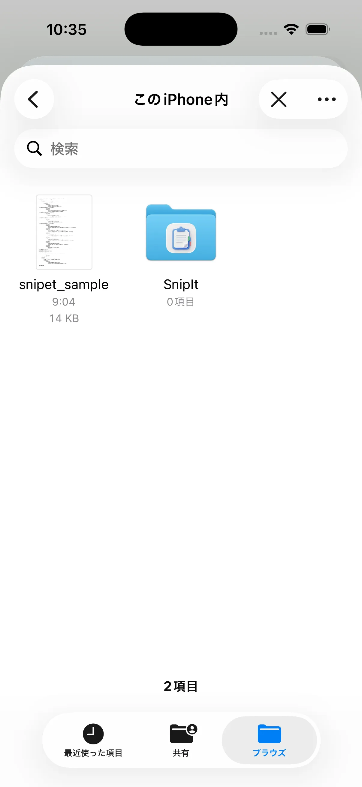 SnipIt iPhone import settings screen for importing snippet data